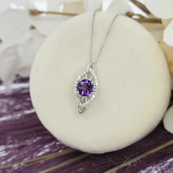 Amethyst & Diamond Pendant Image 3 Victoria Jewellers REGINA, SK