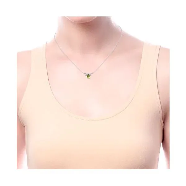 Gabriel & Co Peridot and Diamond Necklace Image 2 Victoria Jewellers REGINA, SK