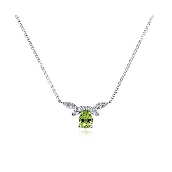 Gabriel & Co Peridot and Diamond Necklace Victoria Jewellers REGINA, SK