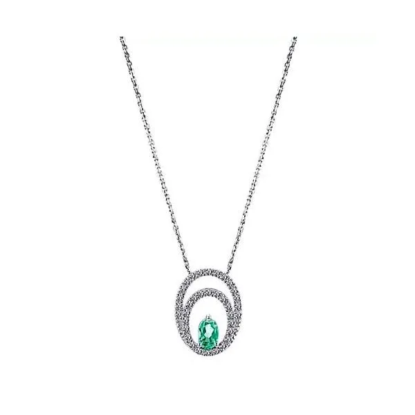 Gabriel & Co Emerald and Diamond Pendant Victoria Jewellers REGINA, SK
