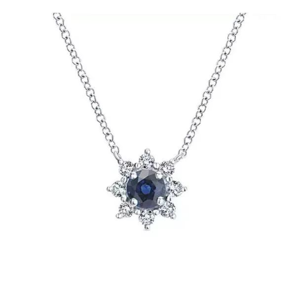 Gabriel & Co Sapphire and Diamond Pendant Victoria Jewellers REGINA, SK