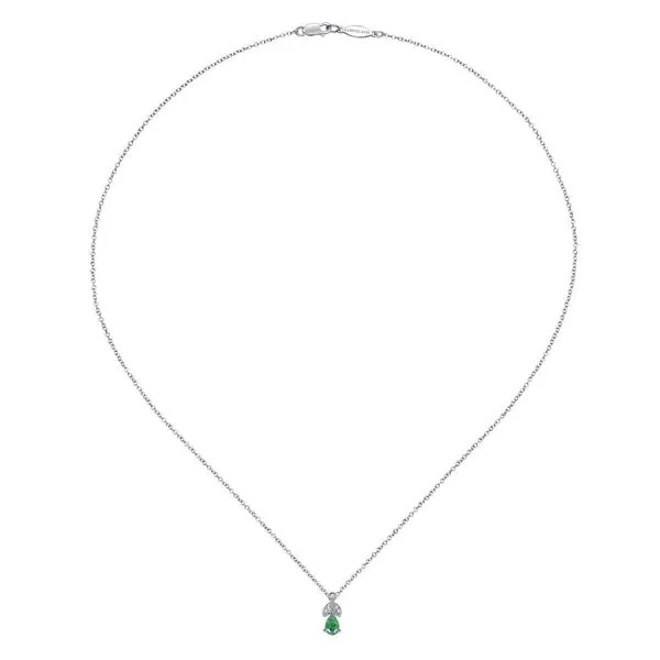 Gabriel & Co Ermerald and Diamond Pendant Image 2 Victoria Jewellers REGINA, SK