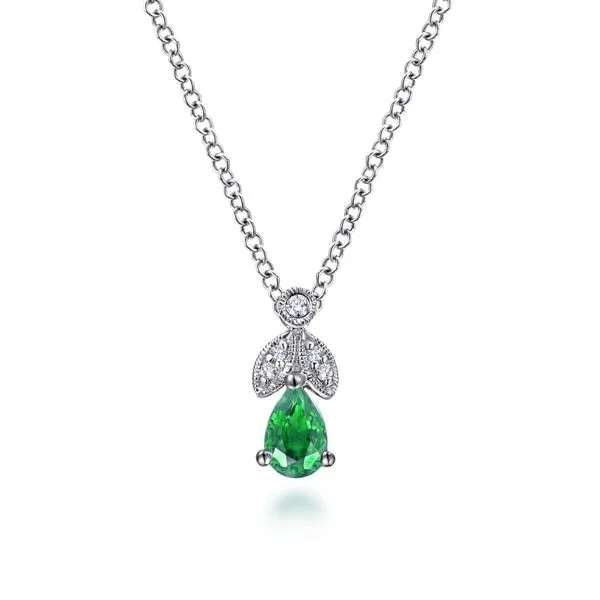 Gabriel & Co Ermerald and Diamond Pendant Victoria Jewellers REGINA, SK