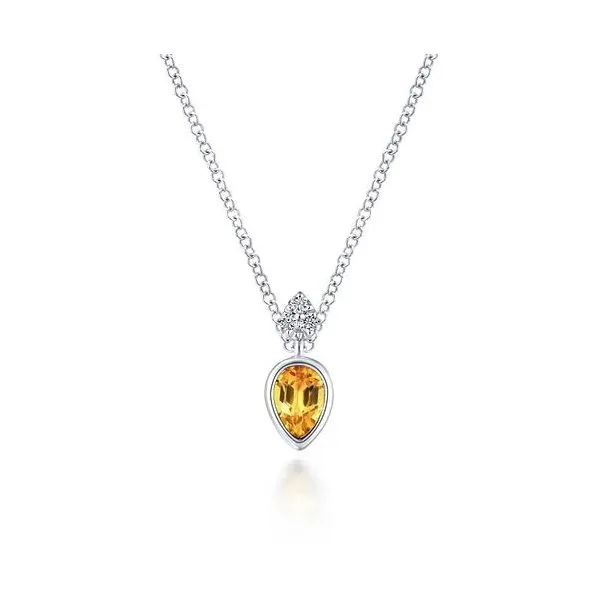 Gabriel & Co Citrine and Diamond Pendant Victoria Jewellers REGINA, SK