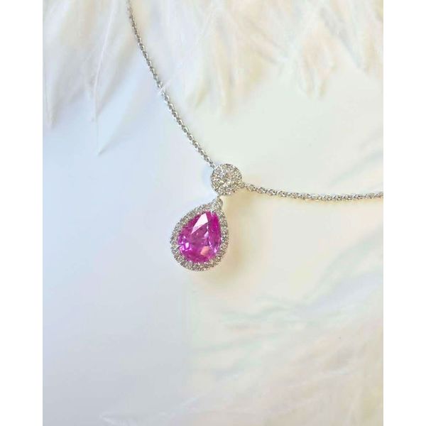 Uneek Precious Collection Pear Shaped Sapphire Pendant Image 2 Victoria Jewellers REGINA, SK