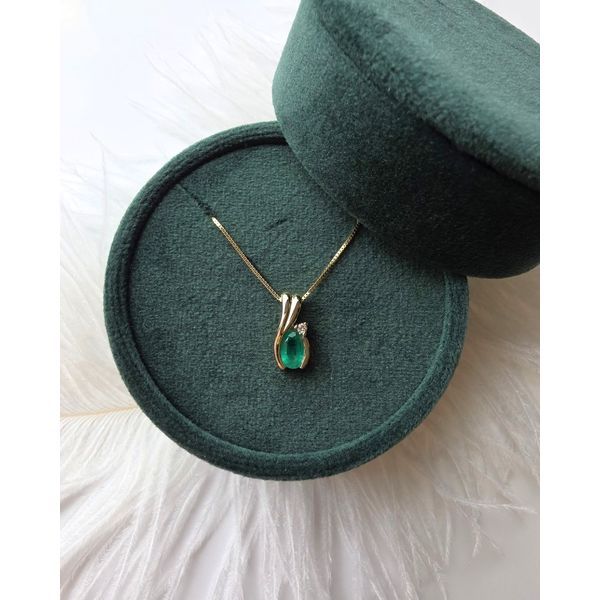 Emerald and Diamond Pendant Image 2 Victoria Jewellers REGINA, SK
