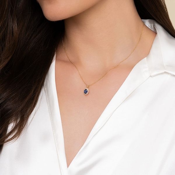 Sapphire & Diamond Pendant Image 3 Victoria Jewellers REGINA, SK