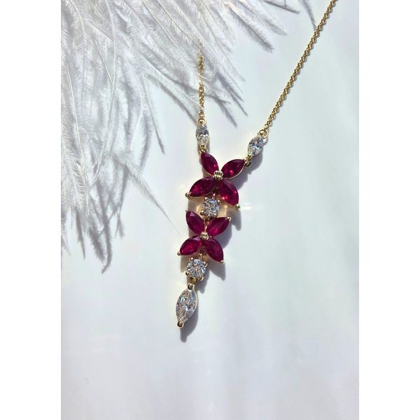 Ruby & Maple Leaf Canadian Diamond Necklace Image 2 Victoria Jewellers REGINA, SK