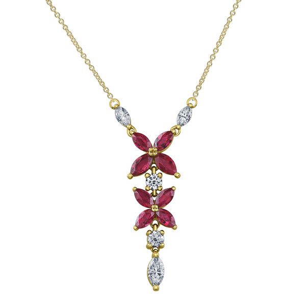 Ruby & Maple Leaf Canadian Diamond Necklace Victoria Jewellers REGINA, SK