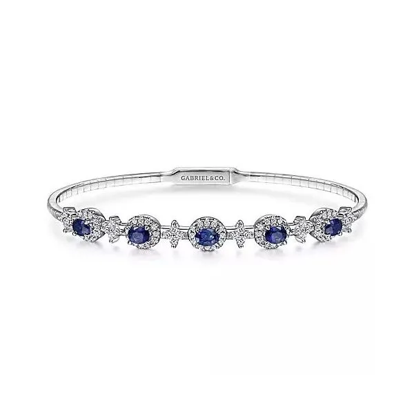 Sapphire bangle bracelet top