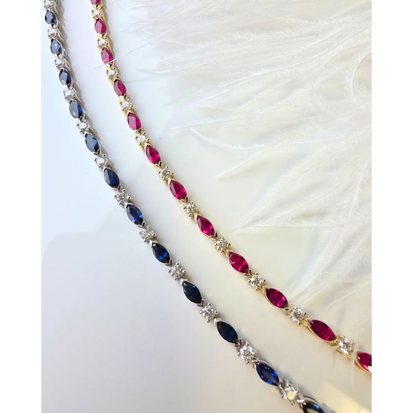 Sapphire and Canadian Diamond Tennis Bracelet Image 3 Victoria Jewellers REGINA, SK