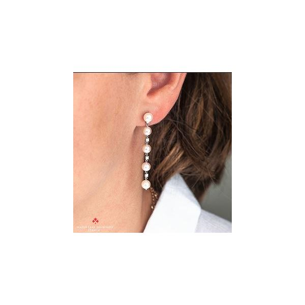 Pearl & Maple Leaf Canadian Diamond Earrings Image 2 Victoria Jewellers REGINA, SK