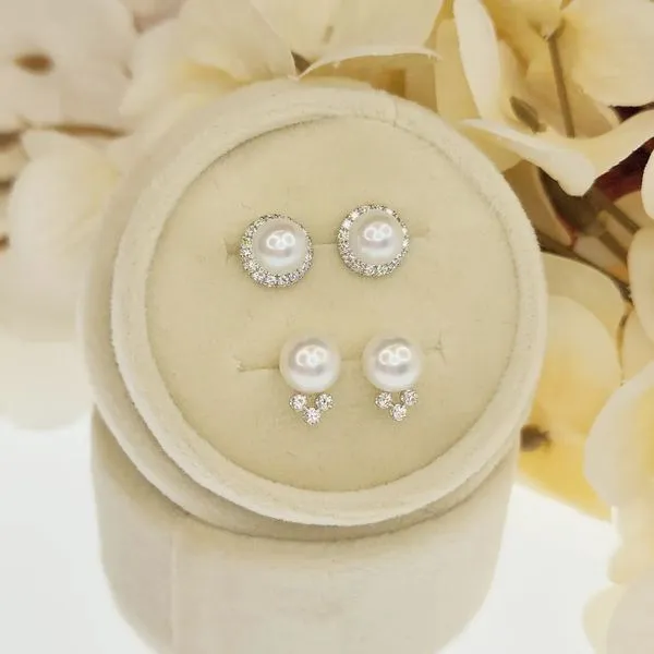 Pearl & Diamond Earrings Image 3 Victoria Jewellers REGINA, SK