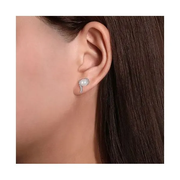 Gabriel & Co Diamond and Freshwater Pearl Earrings Image 2 Victoria Jewellers REGINA, SK