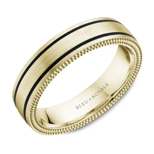 Bleu Royale 10Kt Yellow Gold & Black Ceramic Ring Victoria Jewellers REGINA, SK