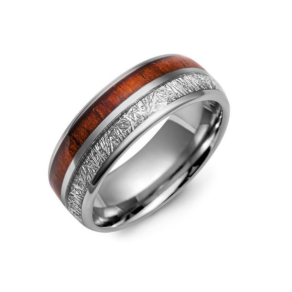 Tungsten, Meteorite Design & Koa Wood Ring Victoria Jewellers REGINA, SK