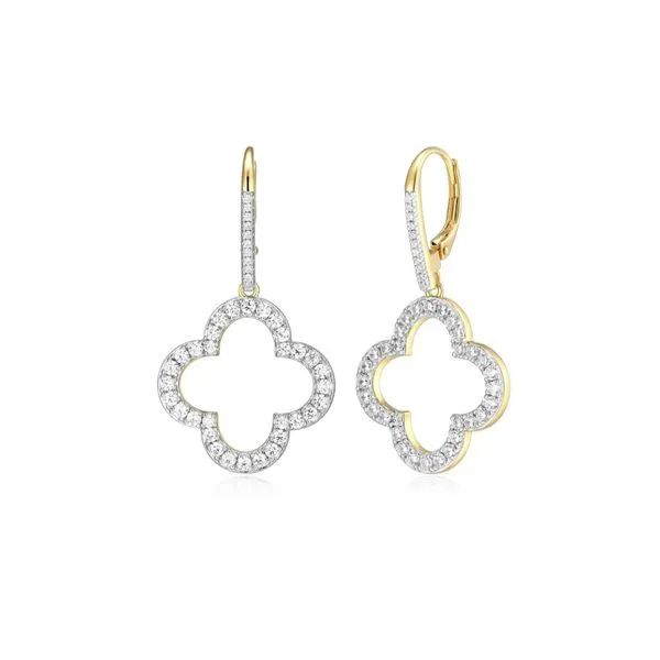 Charles Garnier Gold Plated Clover Earrings Victoria Jewellers REGINA, SK
