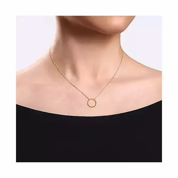 Gold Circle Necklace Image 2 Victoria Jewellers REGINA, SK