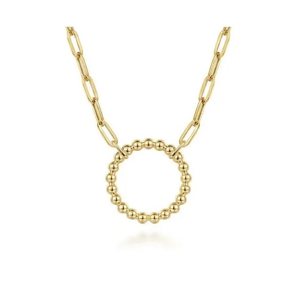 14Kt Paperclip Circle Necklace Victoria Jewellers REGINA, SK