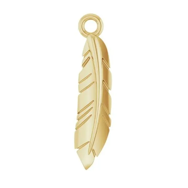 14Kt Yellow Gold Petite Feather Charm Victoria Jewellers REGINA, SK