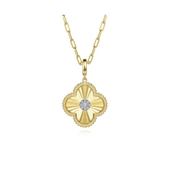 Diamond Clover Pendant Image 3 Victoria Jewellers REGINA, SK