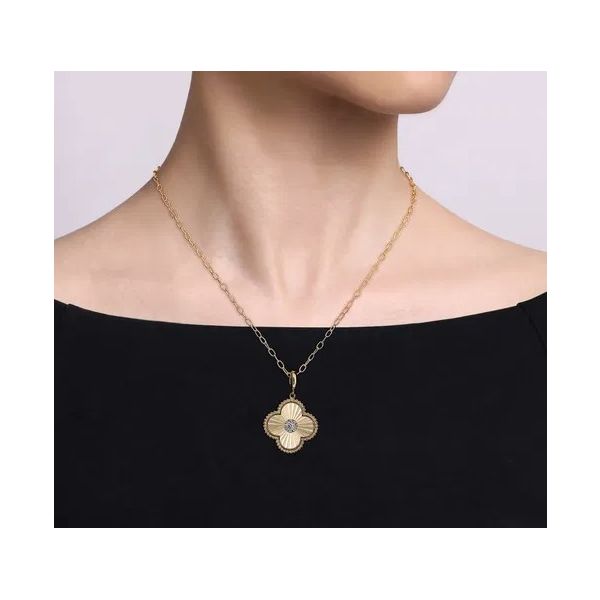 Diamond Clover Pendant Image 4 Victoria Jewellers REGINA, SK