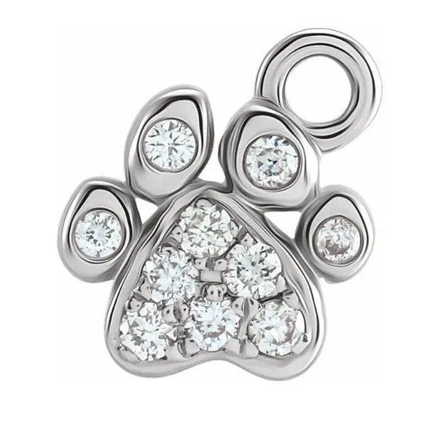 14Kt White Gold Petite Paw Print Diamond Charm Victoria Jewellers REGINA, SK