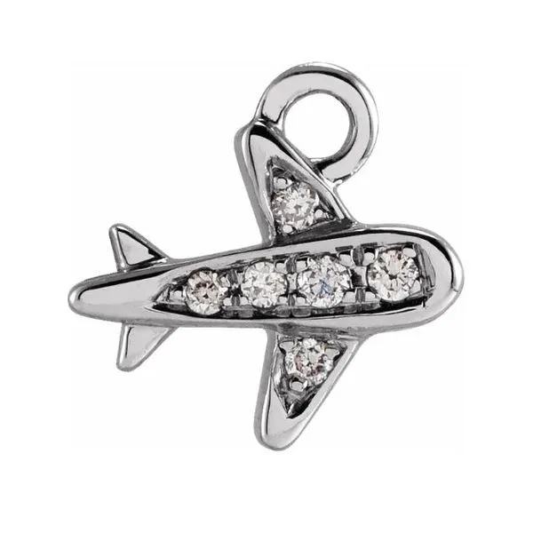 14Kt White Gold Petite Airplane Charm Victoria Jewellers REGINA, SK