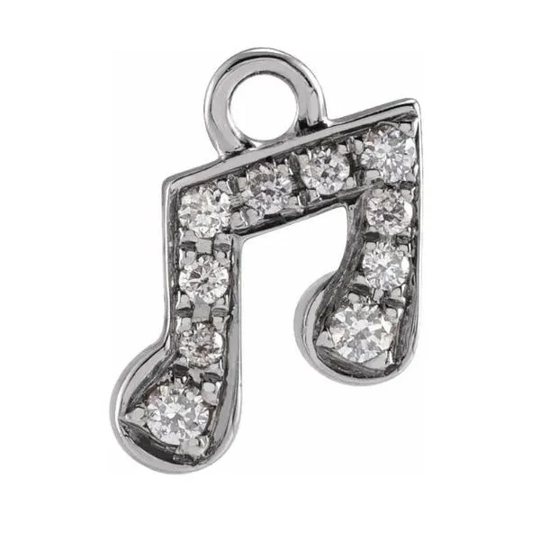 14Kt White Gold Petite Diamond Music Charm Victoria Jewellers REGINA, SK