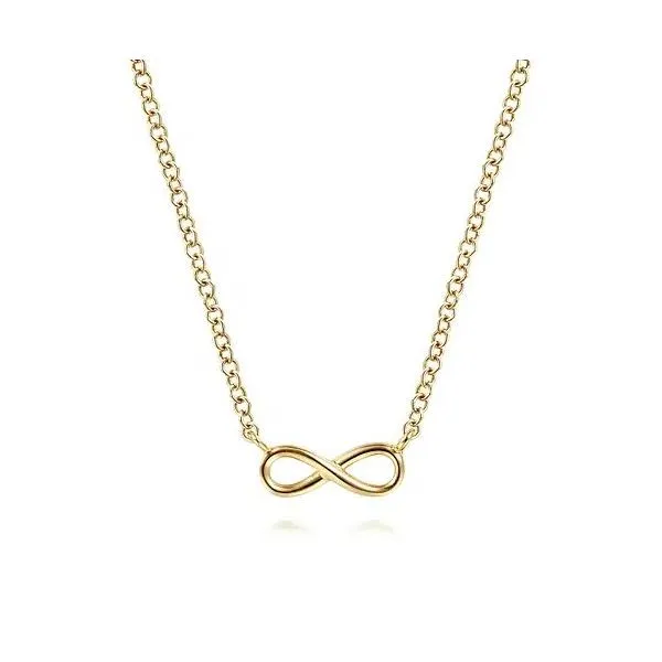 Gabriel & Co Petite Gold Infinity Necklace Victoria Jewellers REGINA, SK