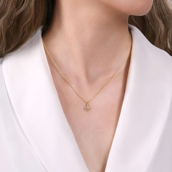 14Kt Gold Anchor Necklace Image 2 Victoria Jewellers REGINA, SK