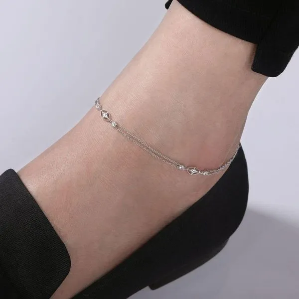 Gabriel & Co White Sapphire Anklet Image 3 Victoria Jewellers REGINA, SK