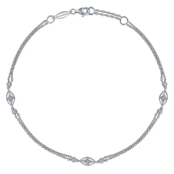 Gabriel & Co White Sapphire Anklet Victoria Jewellers REGINA, SK