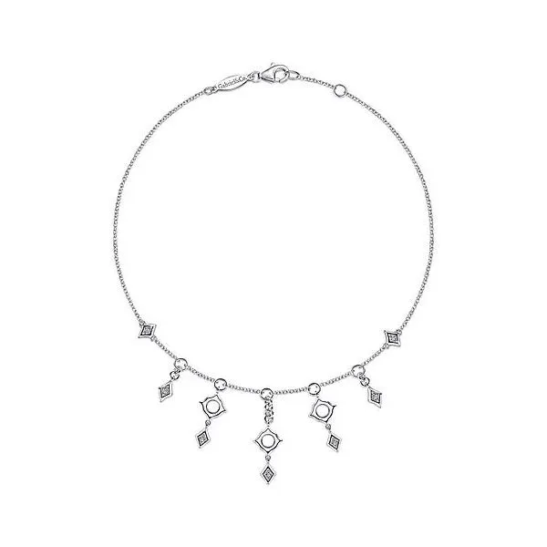 Gabriel & Co Sterling Silver and White Sapphire Anklet Victoria Jewellers REGINA, SK