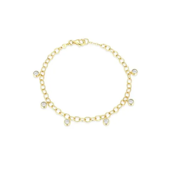 Gold Plated Sterling Silver Lab Grown Diamond Anklet Victoria Jewellers REGINA, SK
