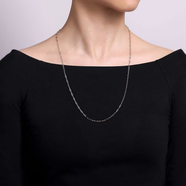 Silver Paperclip Necklace Image 3 Victoria Jewellers REGINA, SK