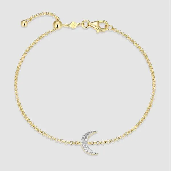 Gold Plated Sterling Silver Moon Lab Grown Diamond Bracelet Victoria Jewellers REGINA, SK
