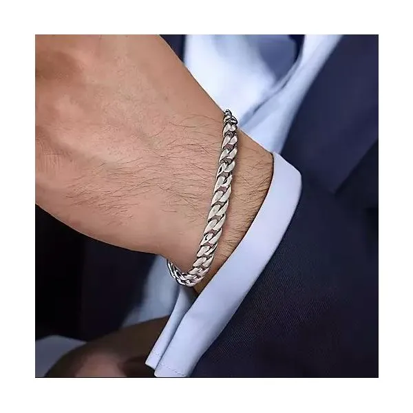 Gabriel & Co Sterling Silver Cuban Link Bracelet Image 3 Victoria Jewellers REGINA, SK