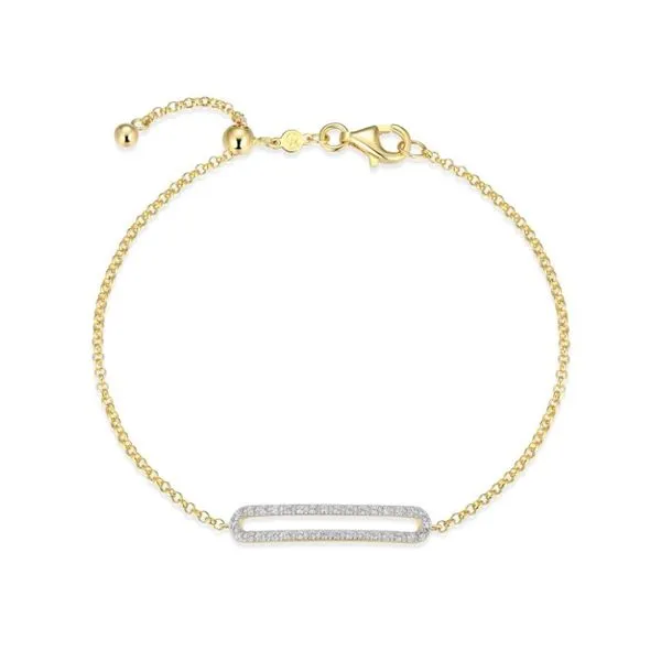 Plated Silver Paperclip Lab Grown Diamond Bracelet
