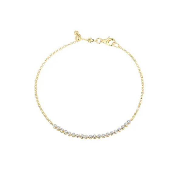Gold Plated Silver Lab Grown Diamond Line Bracelet Victoria Jewellers REGINA, SK