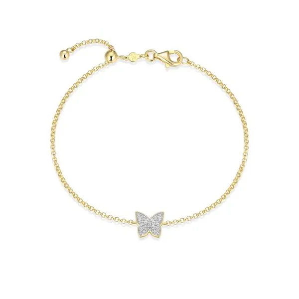 Gold Plated Butterfly Lab Grown Diamond Bracelet Victoria Jewellers REGINA, SK
