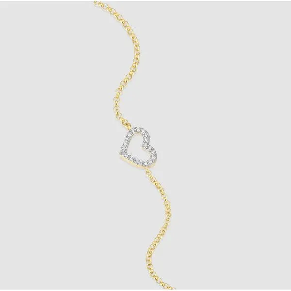Gold Plated Sterling Silver Heart Lab Grown Diamond Bracelet Image 2 Victoria Jewellers REGINA, SK
