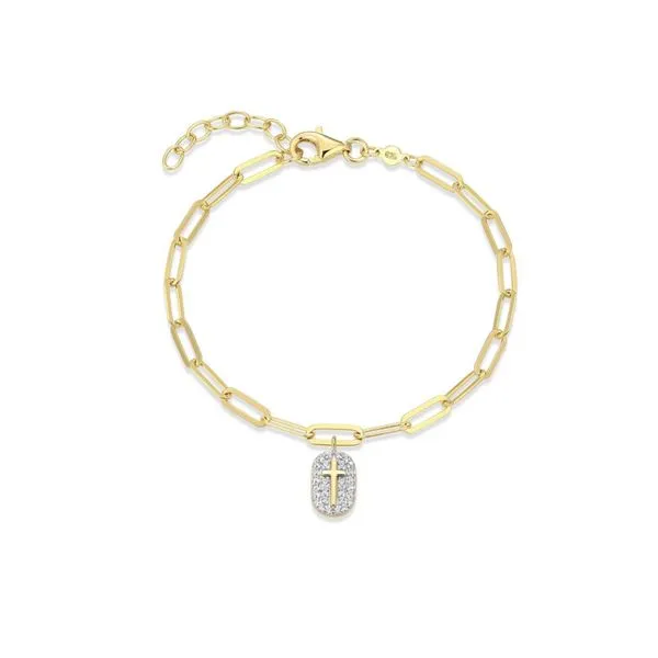 Gold Plated Stelring Silver Cross Bracelet Victoria Jewellers REGINA, SK