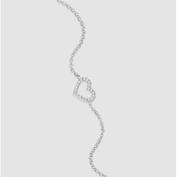 Sterling Silver Heart Lab Grown Diamond Bracelet Image 2 Victoria Jewellers REGINA, SK