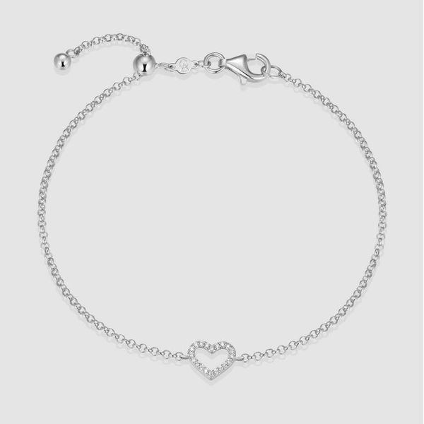 Sterling Silver Heart Shape Lab Grown Diamond Bracelet Victoria Jewellers REGINA, SK