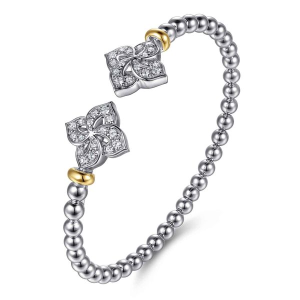 14Kt Yellow Gold and Silver White Sapphire Bracelet Image 3 Victoria Jewellers REGINA, SK