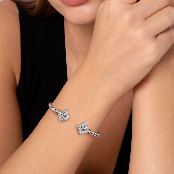 14Kt Yellow Gold and Silver White Sapphire Bracelet Image 4 Victoria Jewellers REGINA, SK