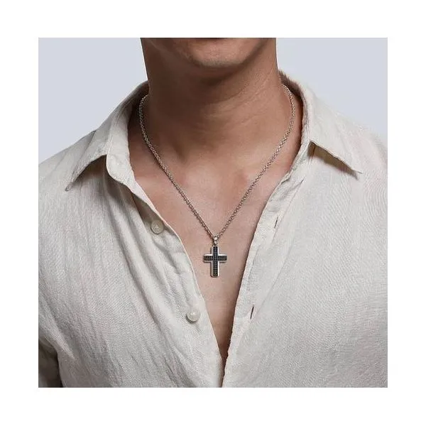 Gabriel & Co Black Spinel Cross Image 3 Victoria Jewellers REGINA, SK