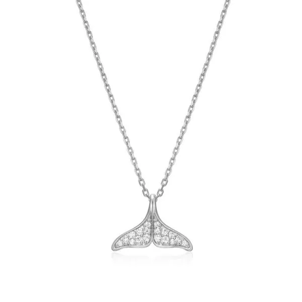 Silver Lab Grown Diamond Whale Pendant Victoria Jewellers REGINA, SK