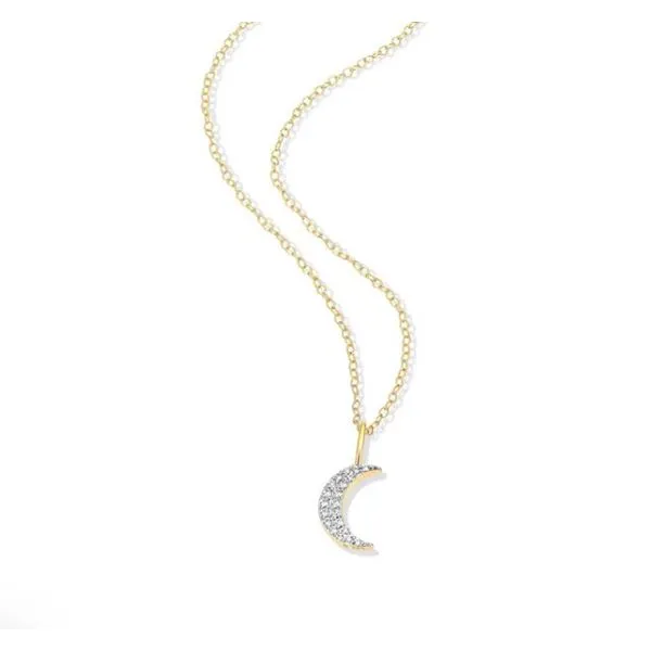 Plated Silver Lab Grown Diamond Crescent Moon Pendant Victoria Jewellers REGINA, SK